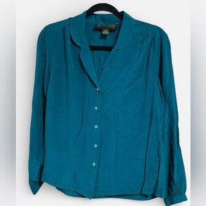 100% Silk Teal Blouse